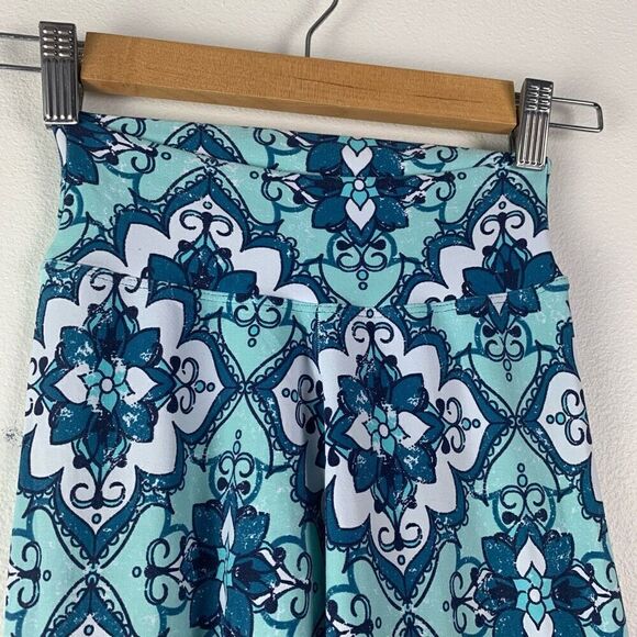 Liquido Yoga Legging floral Medallion‎ Blue Turquoise White - Picture 4 of 4